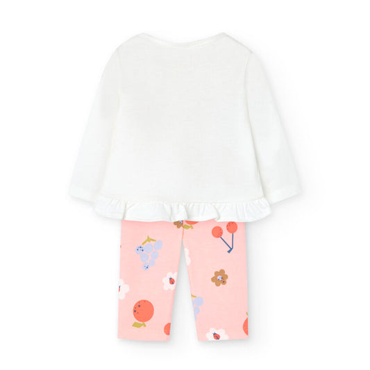 Conjunto blusa con pantalón rosa para bebé niña