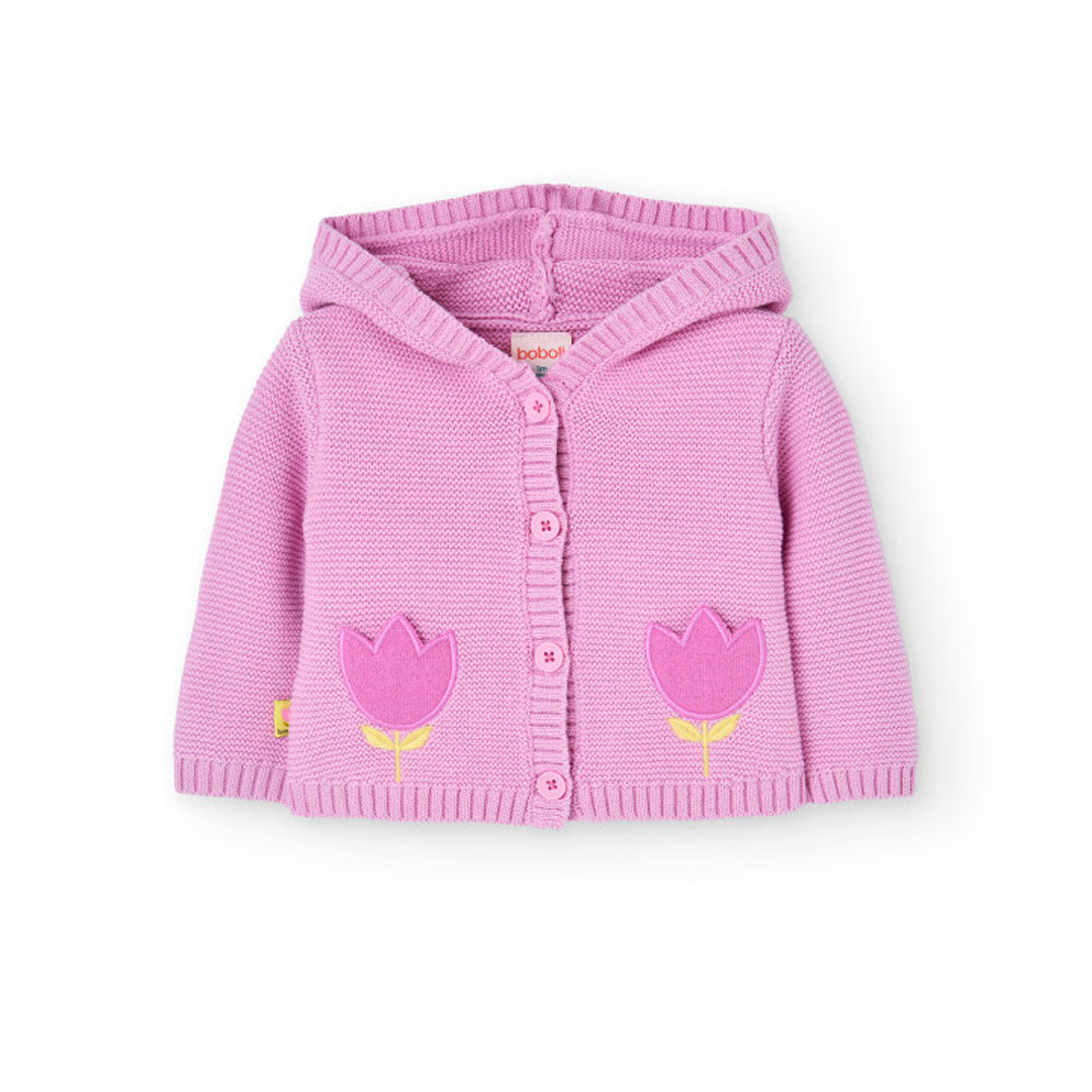 Suéter rosa con capucha para bebé niña