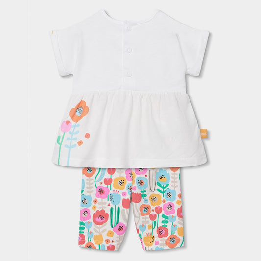 Conjunto flores colores bebé niña