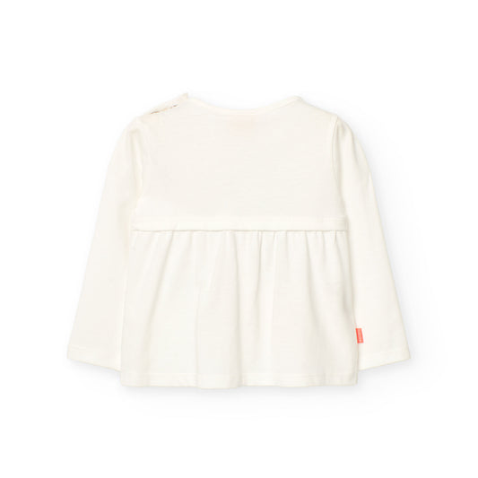 Blusa blanca tucán para mini niña