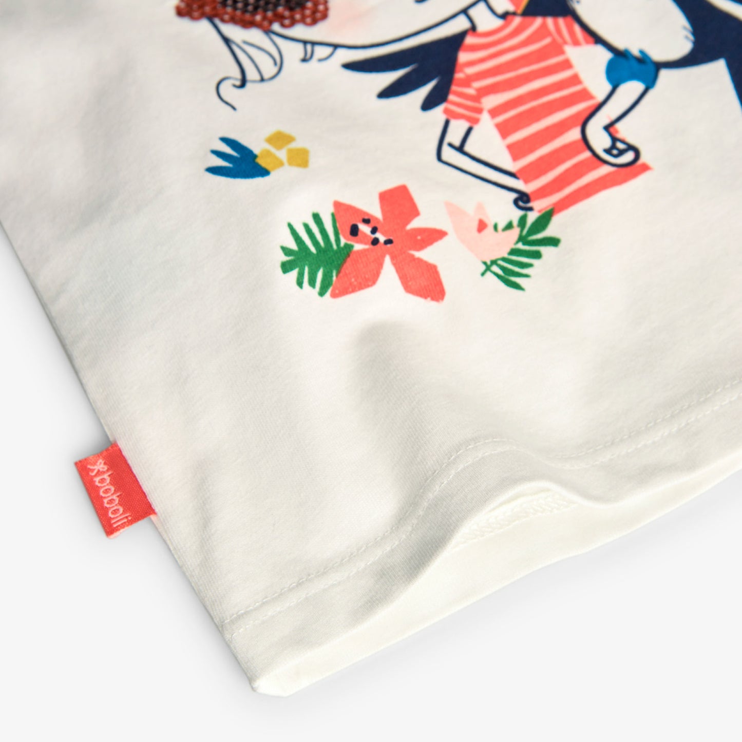 Blusa blanca tucán para mini niña