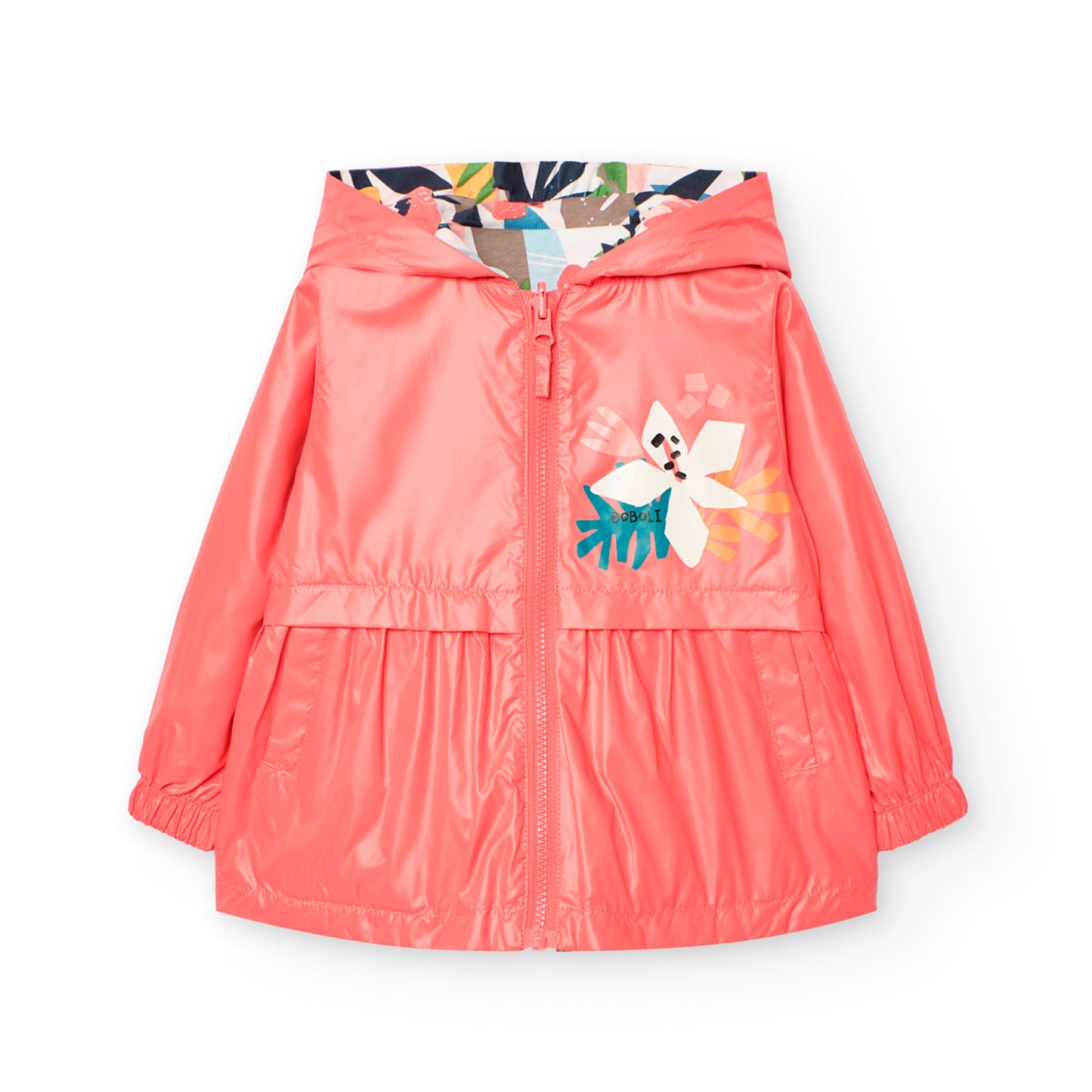 Impermeable reversible flores para mini niña
