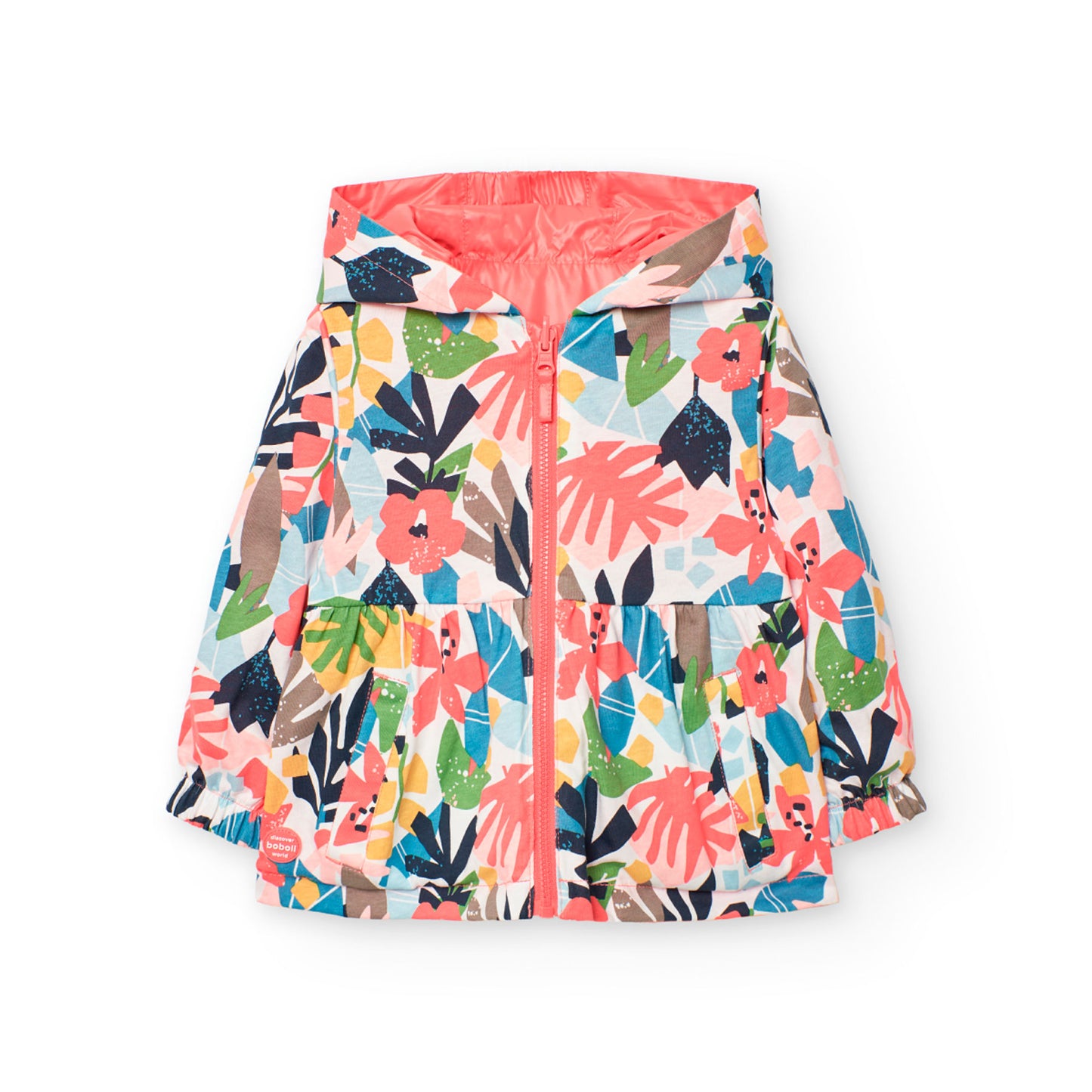 Impermeable reversible flores para mini niña