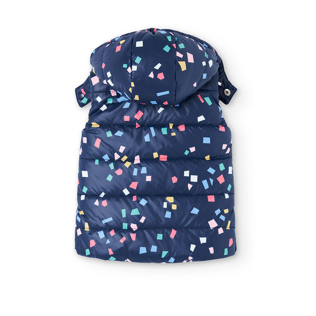 Chaleco reversible azul marino mini niña