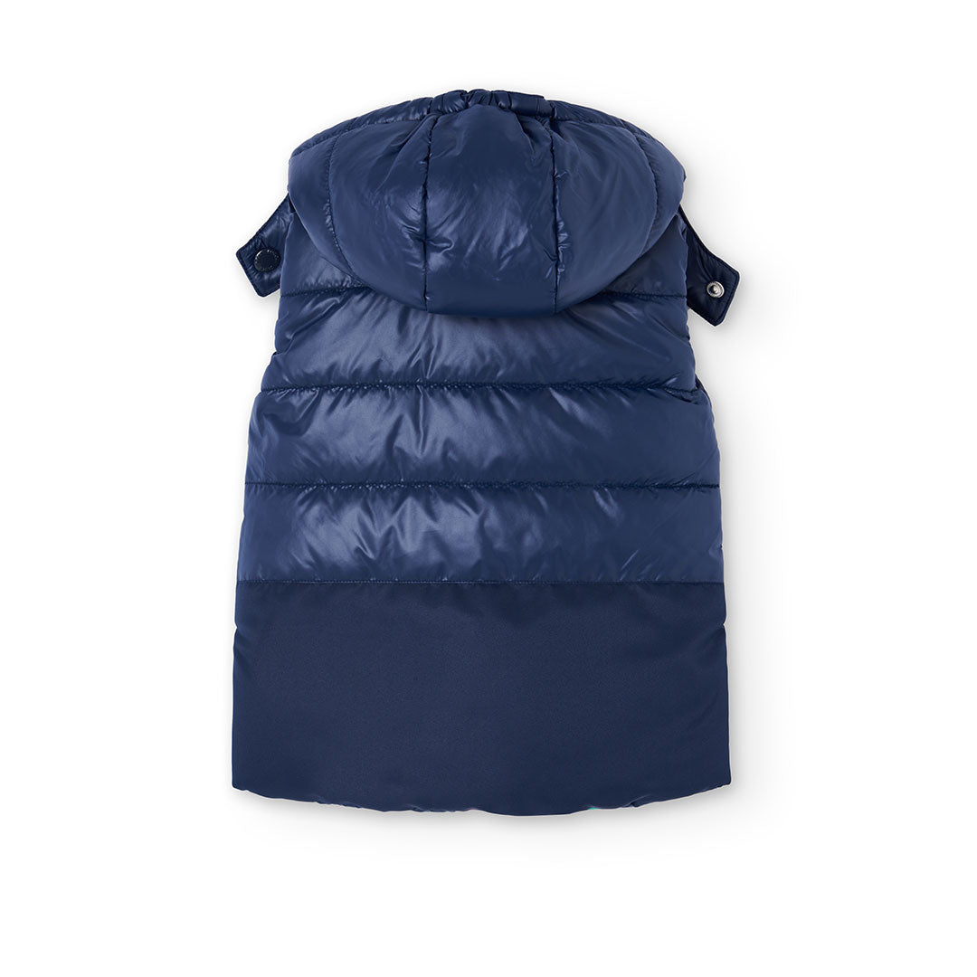 Chaleco reversible azul marino mini niña