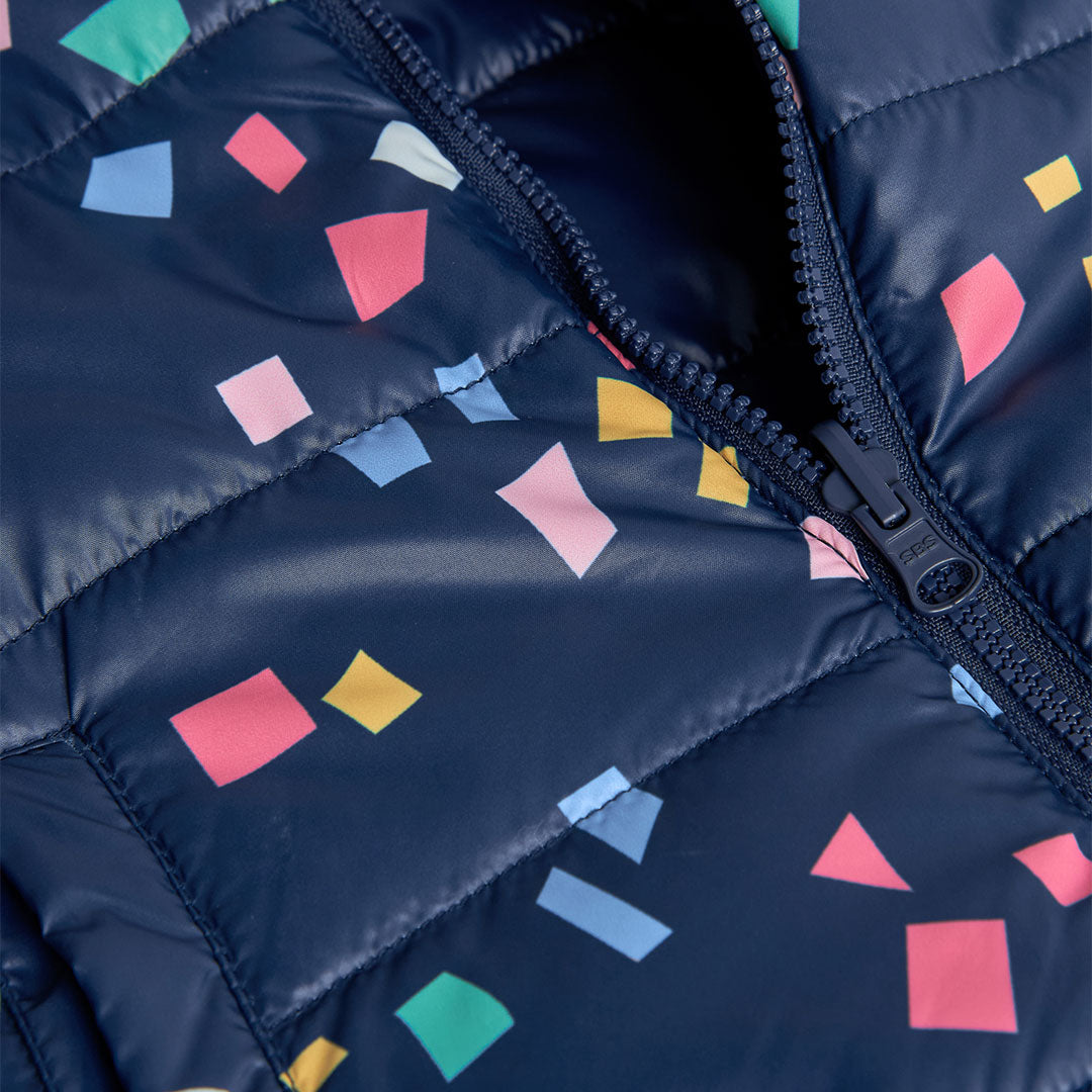 Chaleco reversible azul marino mini niña