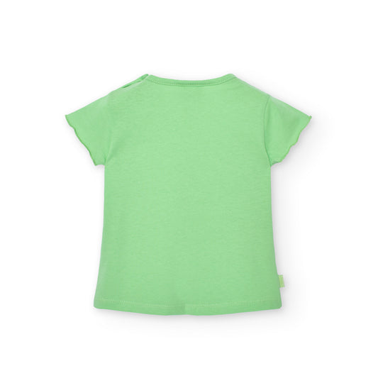 Camiseta verde limón estampada piña mini niña