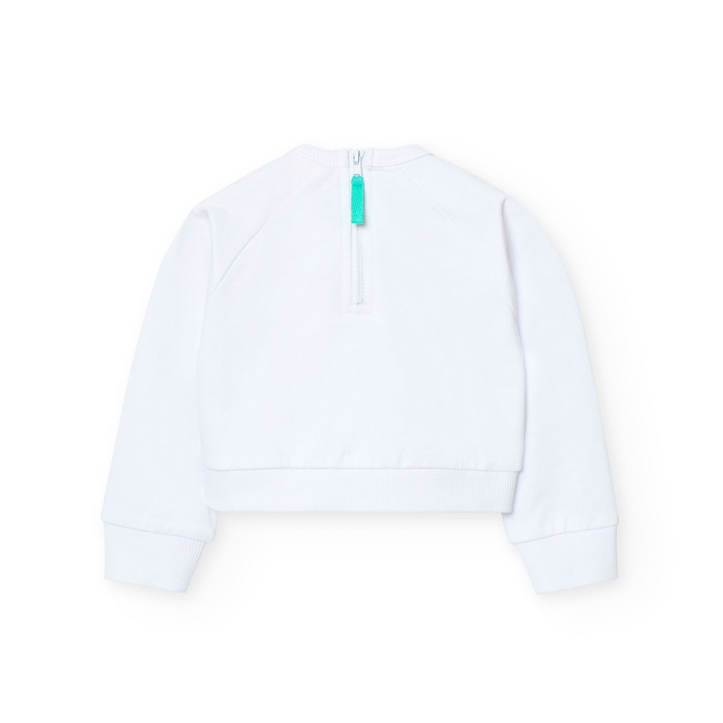 Sudadera felpa blanca para mini niña