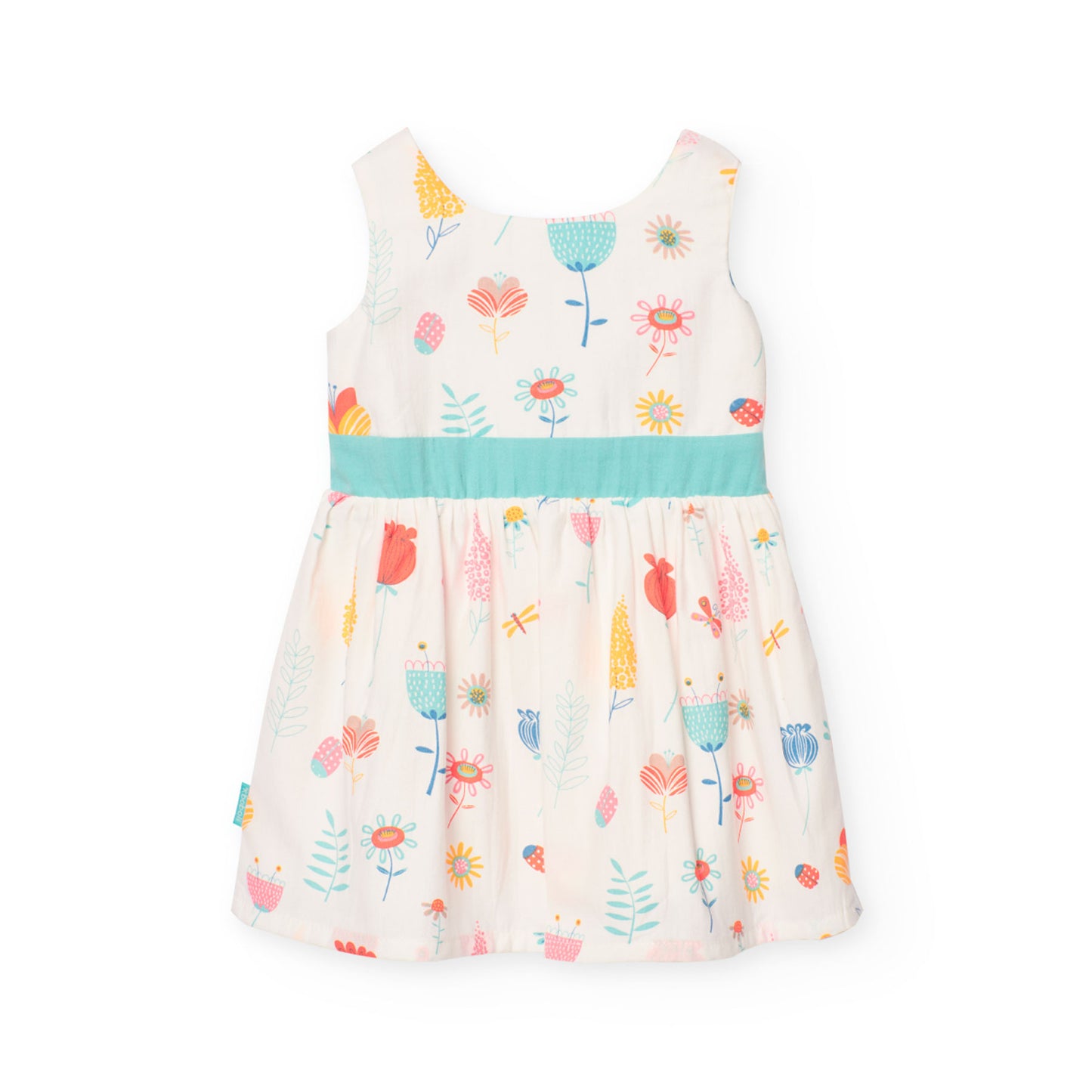 Vestido satén jardín para mini niña