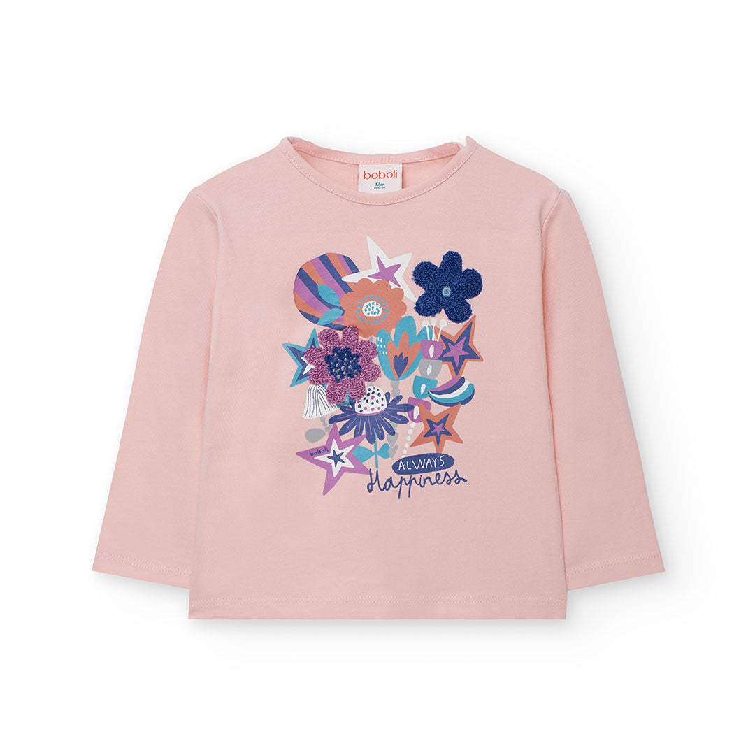 Conjunto lila blusa con patalón felpa mini niña