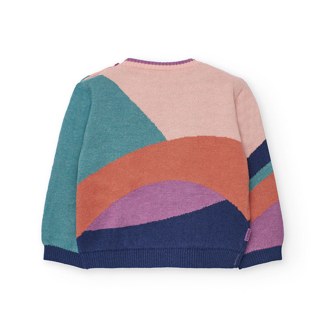 Suéter flor lila mini niña