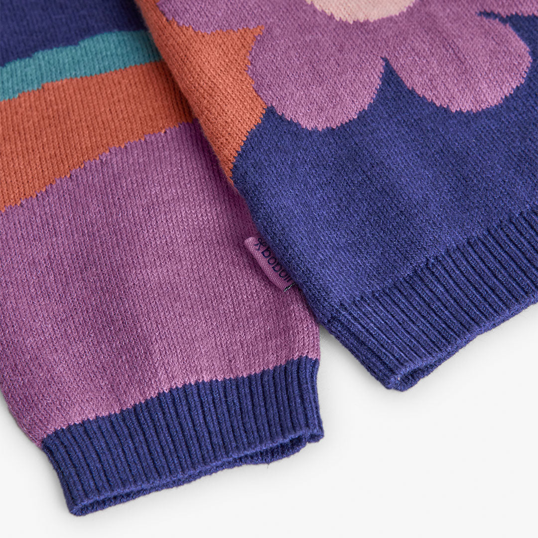 Suéter flor lila mini niña