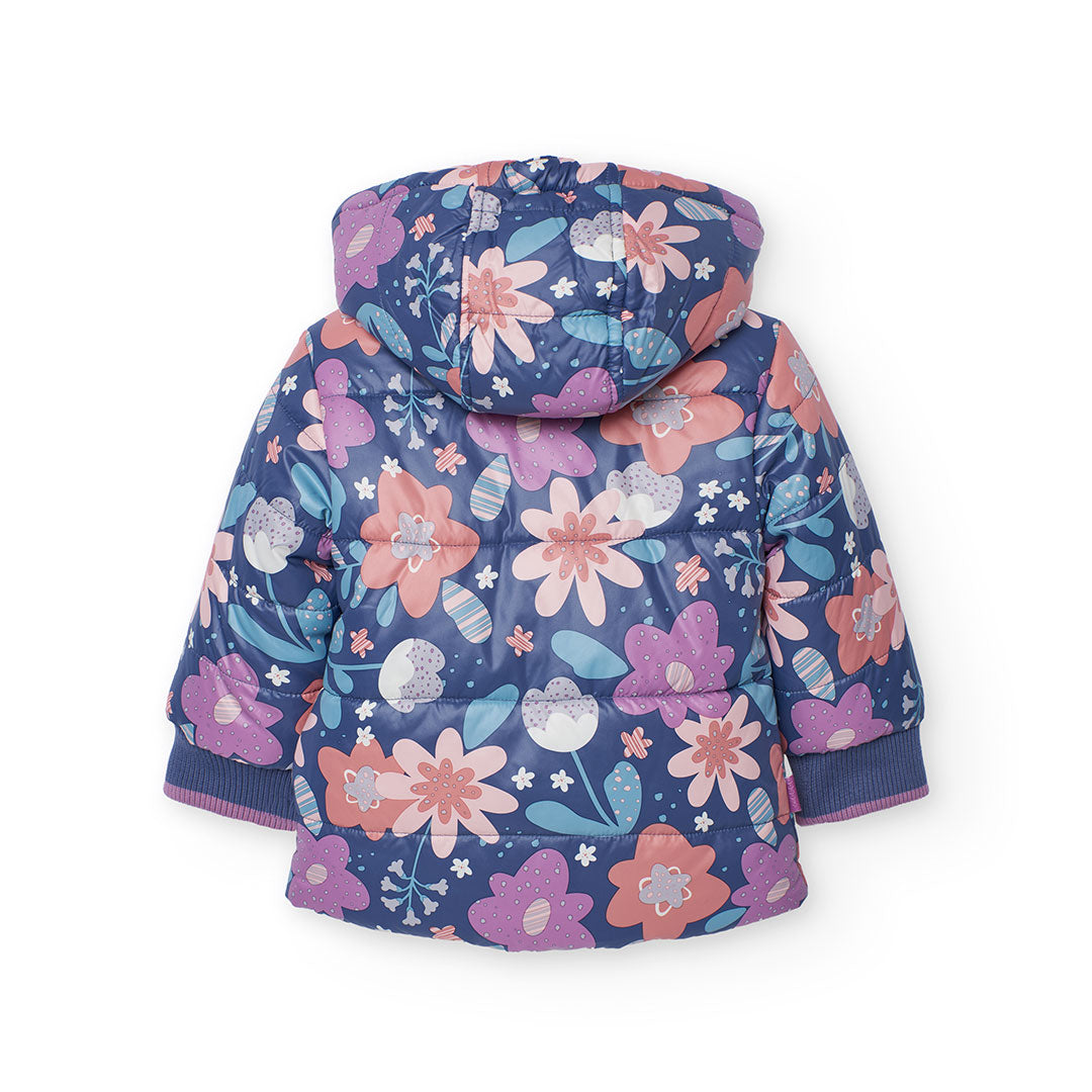 Chamarra acolchada reversible lila mini niña
