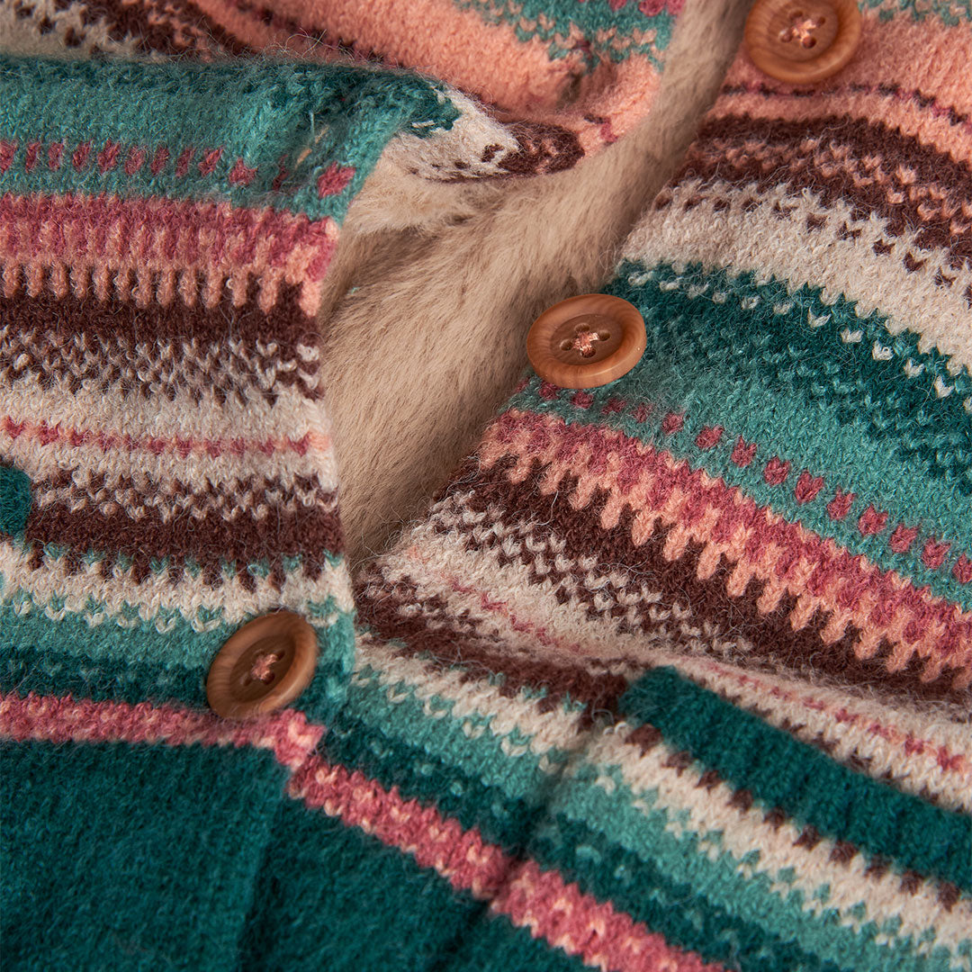 Chamarra tejida borrega mini niña