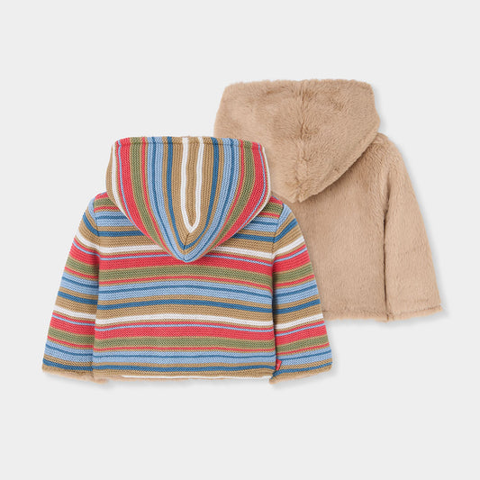 Chamarra reversible camel con capucha para bebé niño