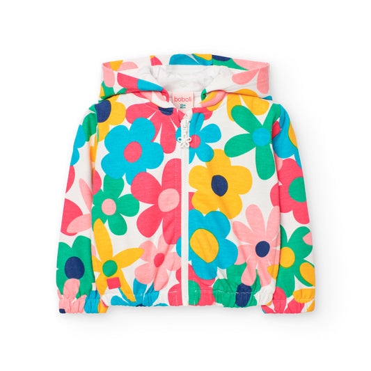 Sudadera estampada flores colores para mini niña