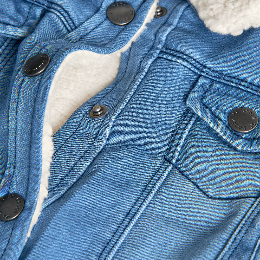 Chamarra mezclilla con borrega mini niña