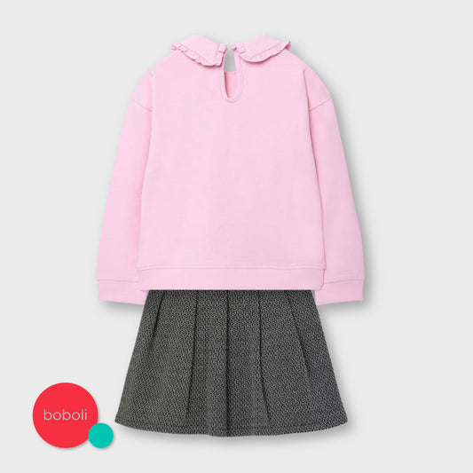 Conjunto Sudadera con falda jacquard niña jr