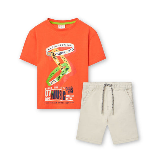 Conjunto MUSIC playera con short para mini niño y niño jr