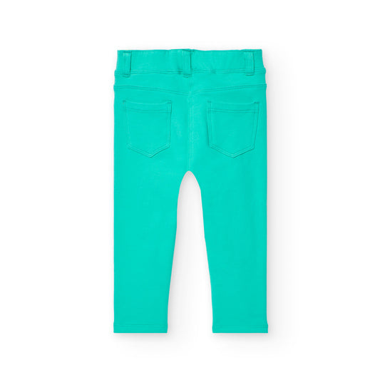 Pantalón felpa verde jade para mini niña