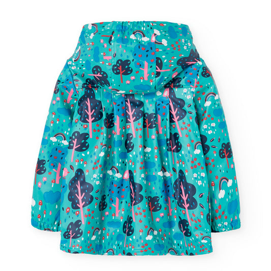 Impermeable afelpado azul mini niña