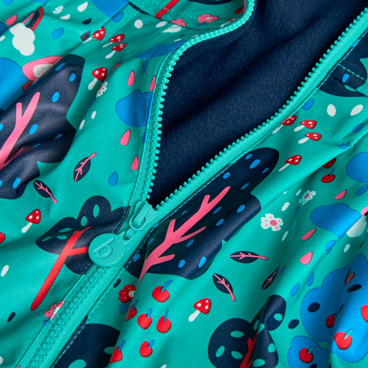 Impermeable afelpado azul mini niña