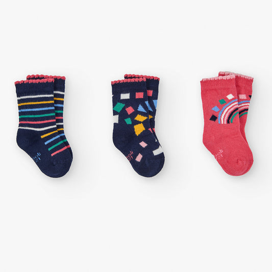 Pack calcetines azul/rosa para mini niña