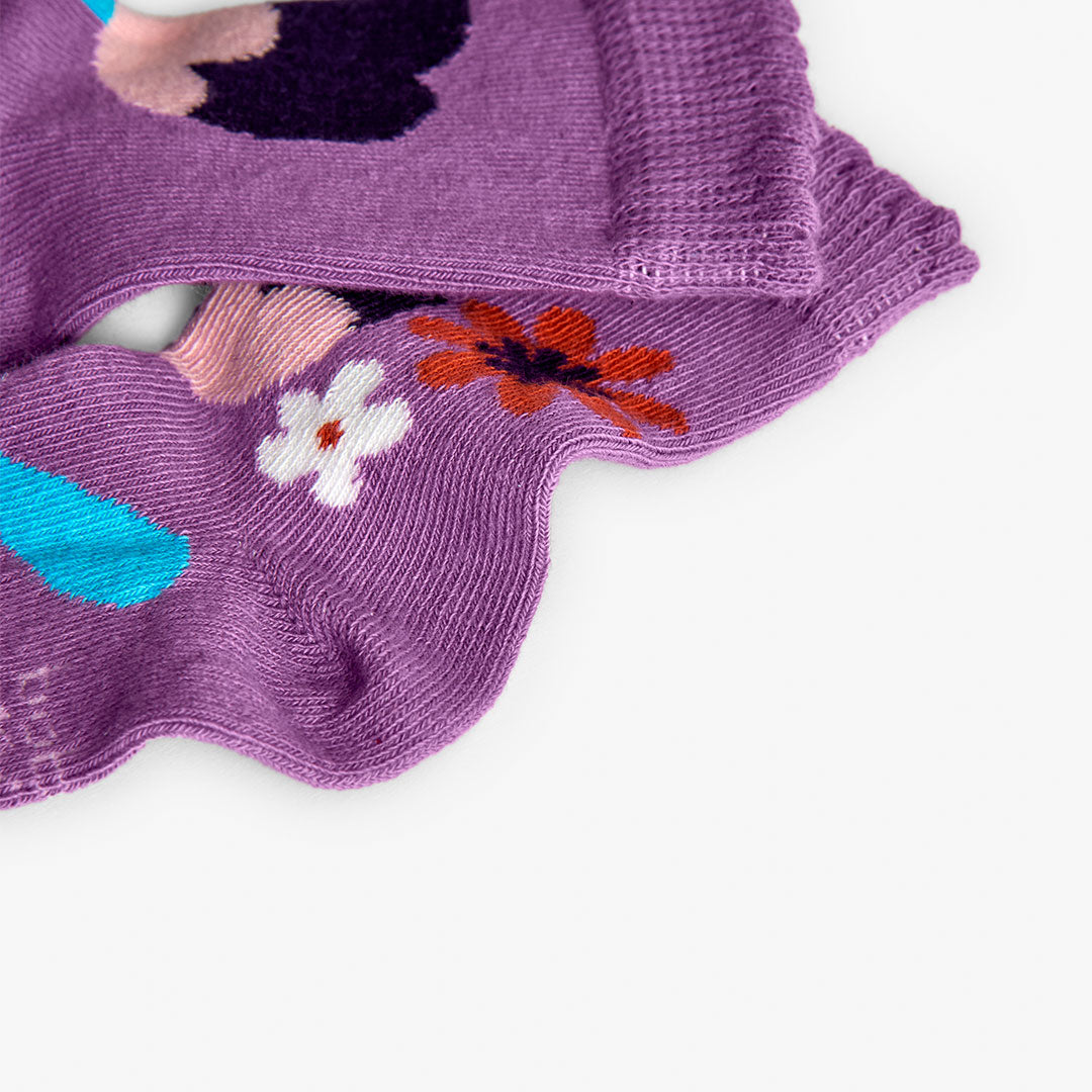 Pack calcetines lila/rosa para mini niña