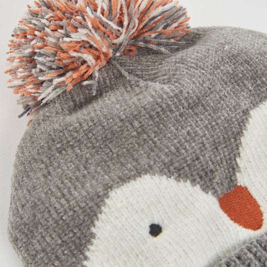 Pack gorro, bufanda y guantes pingüino para bebé niño