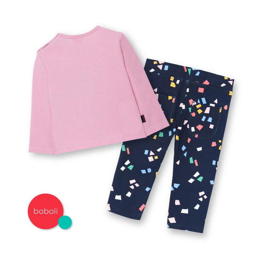 Conjunto lila blusa con pantalón de felpa mini niña