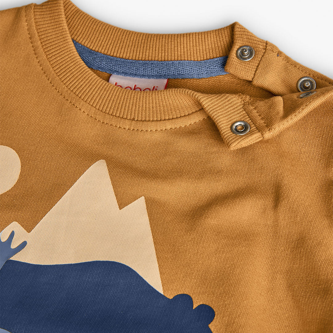 Conjunto de pants con sudadera amarilla mini niño