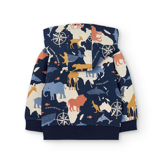 Sudadera felpa estampado mapas mini niño