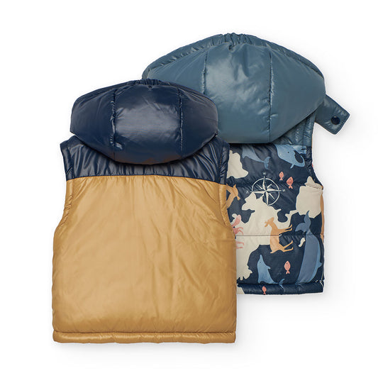 Chaleco reversible animales mini niño