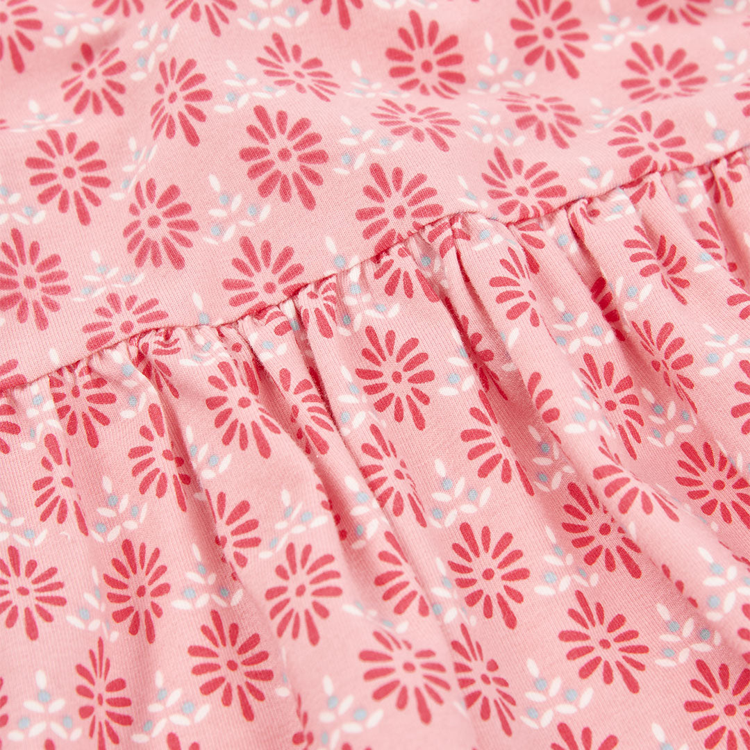Vestido coral estampado geométrico mini niña