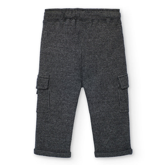 Pantalón punto fantasía gris mini niño
