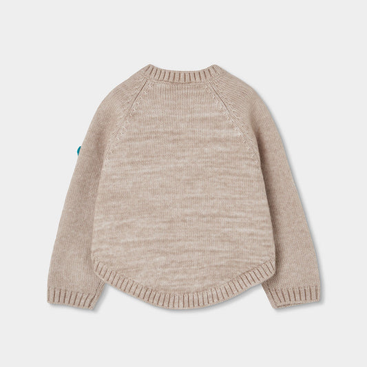 Suéter camel flores mini niña