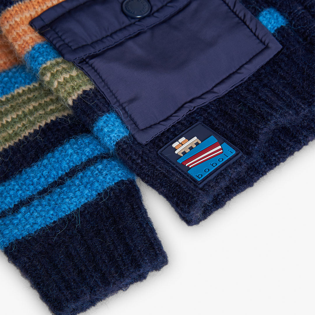 Chamarra tricot azul marino mini niño