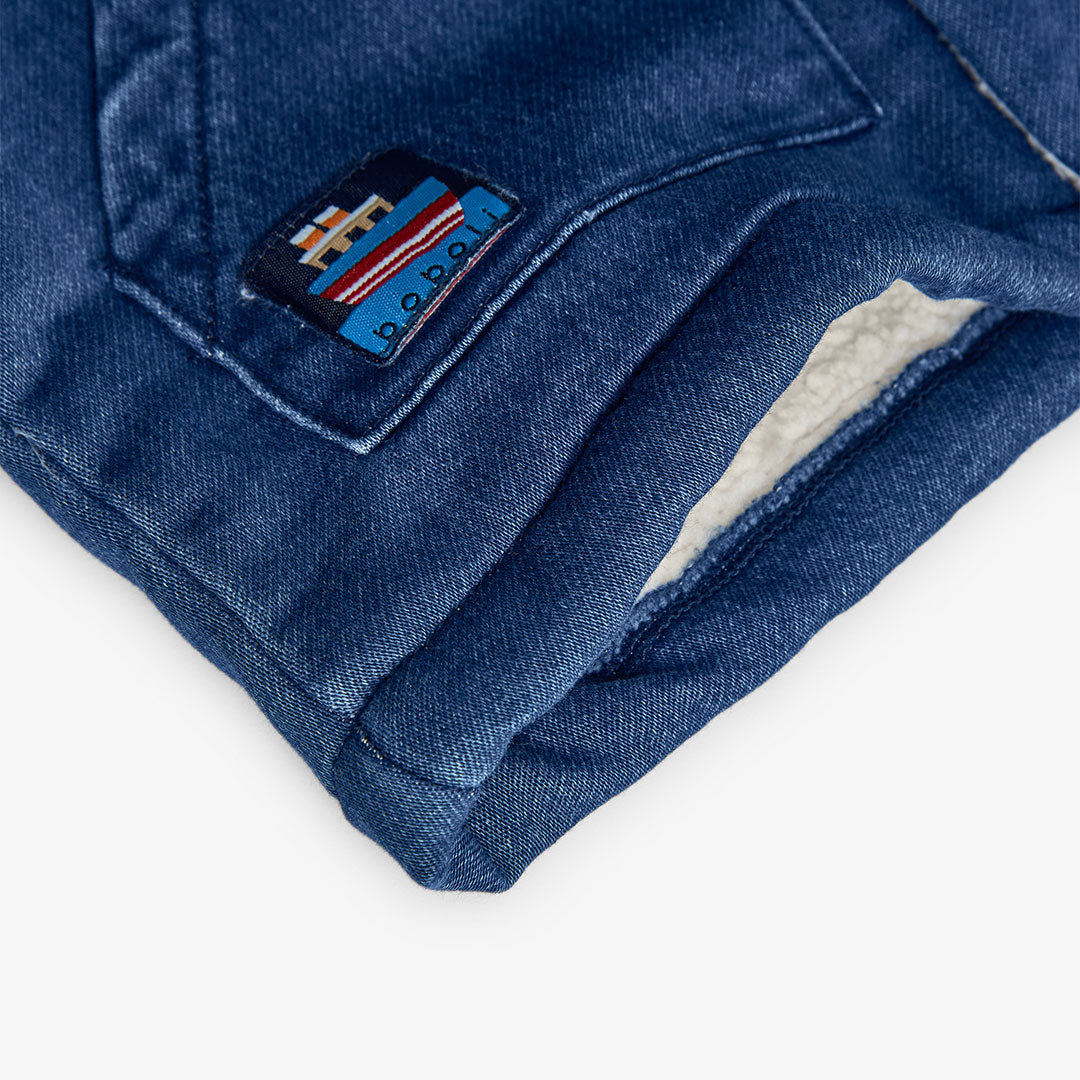 Chamarra mezclilla con borrega mini niño