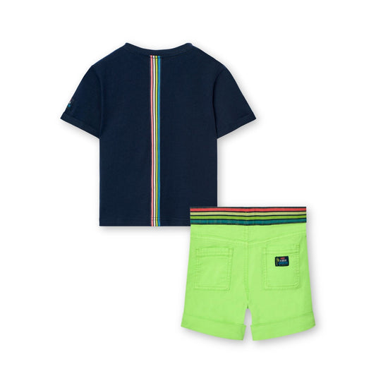 Conjunto wave rider playera con short para mini niño y niño jr