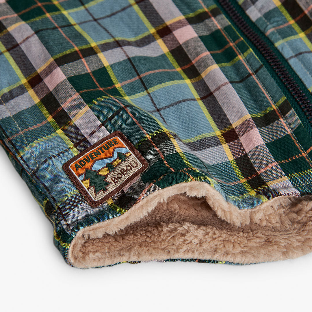 Sobrecamisa cuadros con borrega mini niño