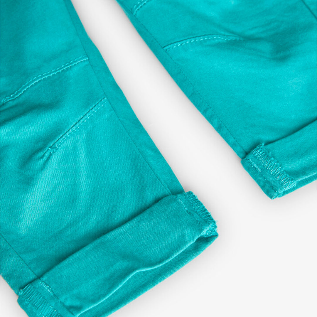 Pantalón gabardina azul turquesa jogger para mini niño