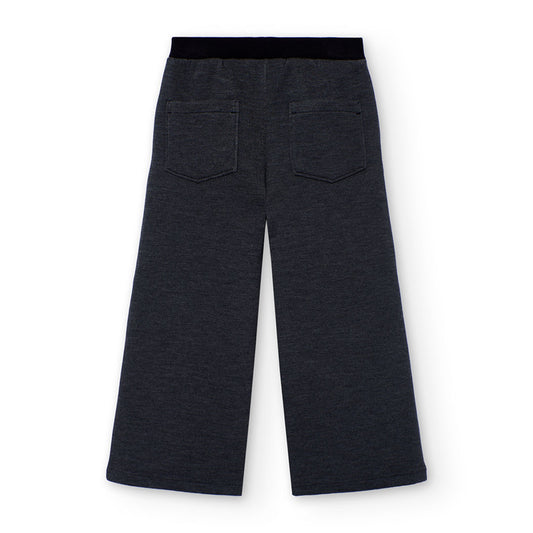 Pantalón punto fantasía negro niña jr