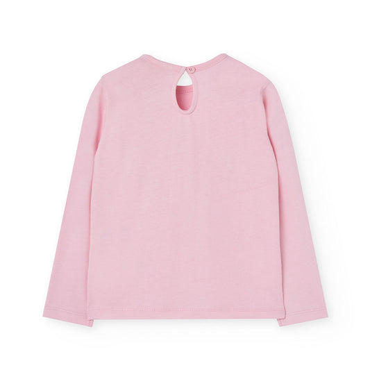 Blusa rosa con moñitos niña jr