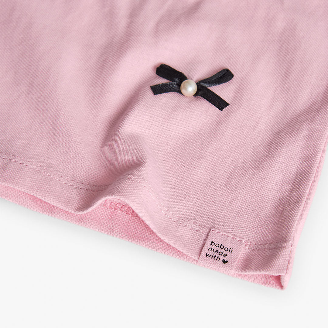 Blusa rosa con moñitos niña jr