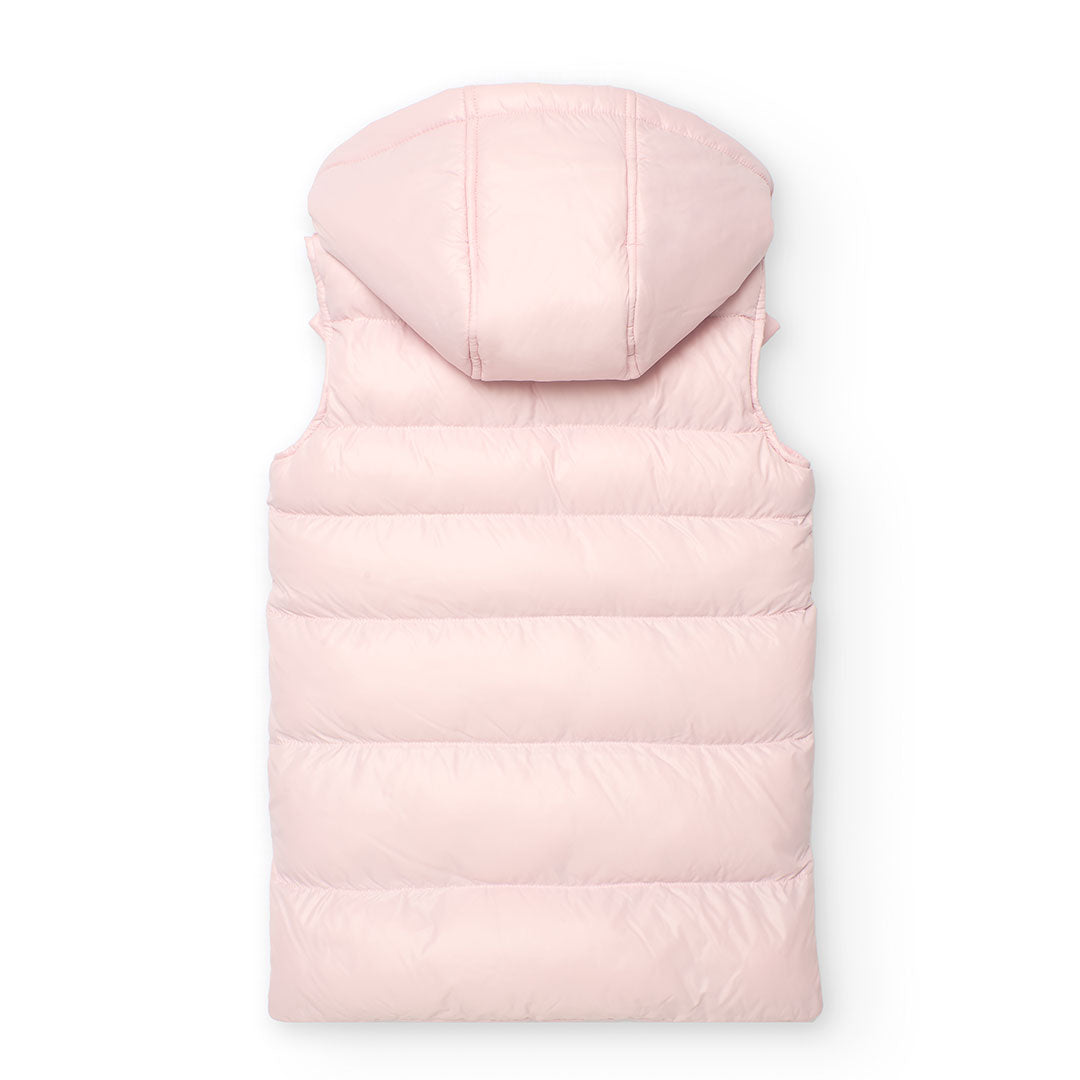 Chaleco pelo rosa con capucha niña jr