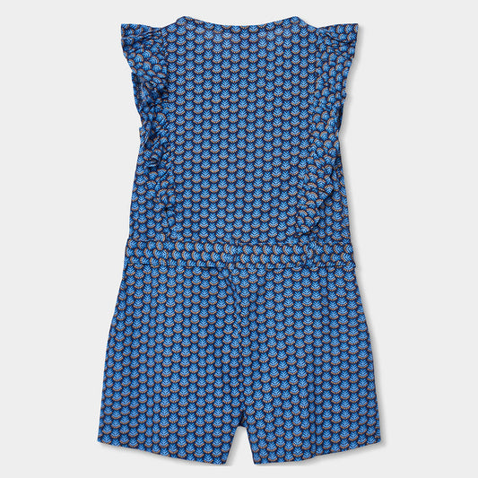 Mono estampado azul mini niña y niña jr
