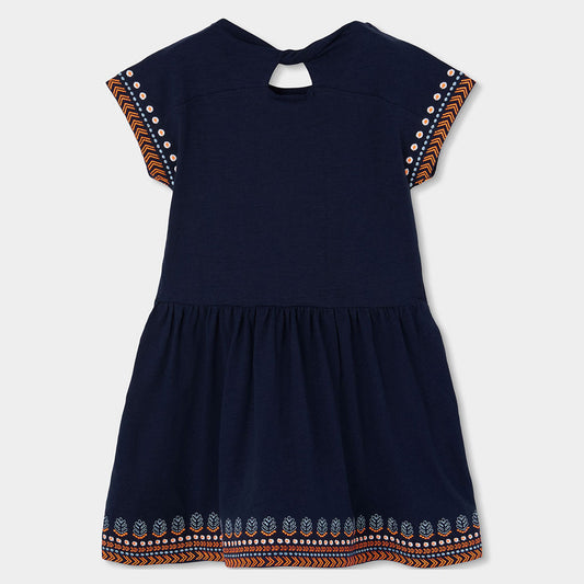 Vestido punto flamé índigo mini niña y niña jr