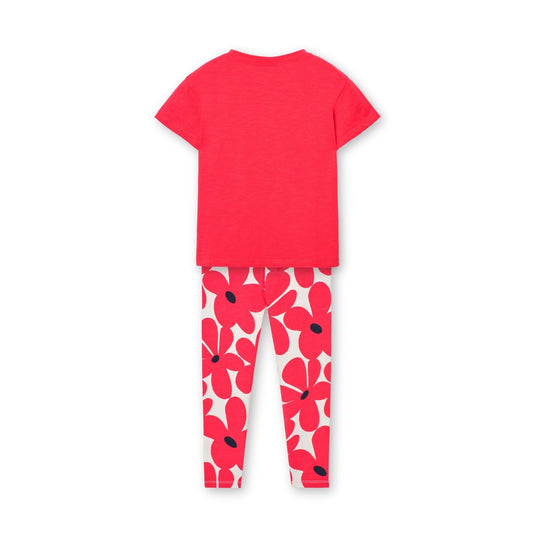 Conjunto blusa con leggings estampado flores para mini niña y niña jr