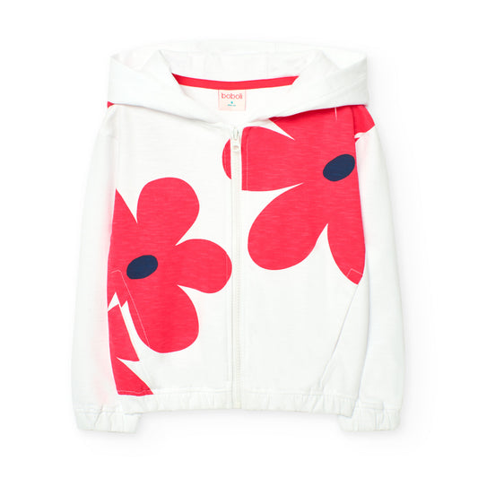 Sudadera estampada flores para mini niña y niña jr