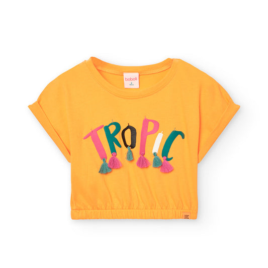 Blusa tropic mostaza para niña jr